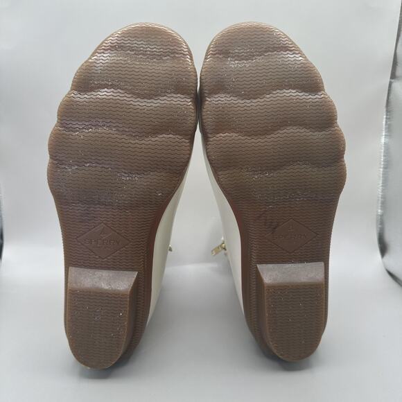 Sperry Saltwater Duck Boots Womens Size 9M White Cream Waterproof Winter Zip - Picture 7 of 9